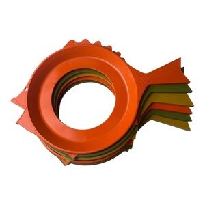 Vintage Plate-Mate Set Of 6 Fish Paper Plate Retro Holders